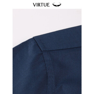 富绅Virtue 骑兵丝光斜纹免烫修身长袖男士法式衬衫 YCF40123015 卡尔顿藏青 41