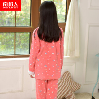 南极人(Nanjiren)儿童家居服男童女童短袖睡衣夏季薄款中大童衣服可爱卡通款 女童短袖西瓜红小狗 120