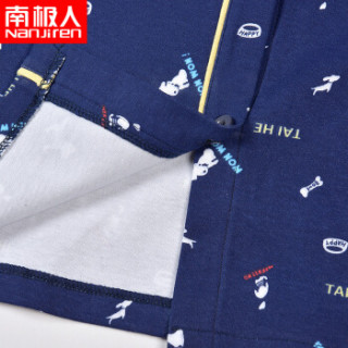 南极人(Nanjiren)儿童家居服男童女童短袖睡衣夏季薄款中大童衣服可爱卡通款 男童短袖深蓝小狗 110