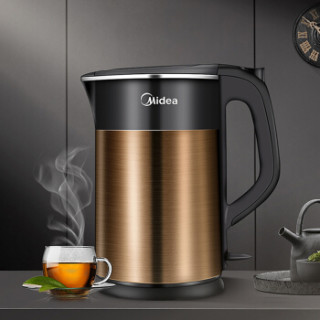 美的(Midea)电水壶热水壶电热水壶304不锈钢水壶双层全钢无缝开水壶烧水壶MK-SH17Easy309