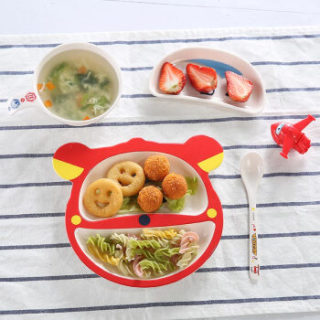希尔(SHALL)乐迪儿童餐具宝宝密胺餐具套装婴儿辅食碗杯子勺子四件套FX6630