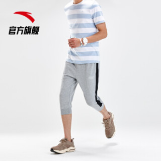 ANTA 安踏 综合系列 运动裤男裤七分裤夏季新款针织七分裤收口短裤薄 95917780 灰花灰-1 2XL(男185)