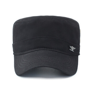 纪维希（Jiweixi）帽子 男春夏季平顶帽户外休闲鸭舌帽时尚军帽男士遮阳帽 JWX706 黑色