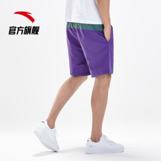 ANTA 安踏 综训系列 短裤男裤子春夏季新款梭织沙滩运动休闲多色短裤 95927308 波斯紫-4 L(男175)