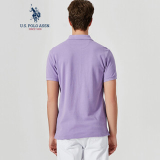 U.S. POLO ASSN. polo衫男士2019春夏新品多色纯棉潮流时尚短袖t恤1192101001 浅紫色 2XL