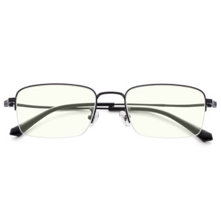 LOHO 防辐射男纯钛平光防蓝光护目镜半框近视眼镜框架 LHF008 黑色