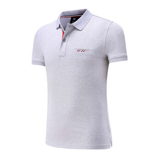 Lee Cooper    短袖POLO衫2019新品商务休闲青年潮流纯色翻领修身百搭款 LZ-8896 花灰 3XL