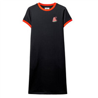 GIORDANO 佐丹奴 女装卫衣 彼尔梦 裙水果刺绣撞色边短袖连衣裙 13469204