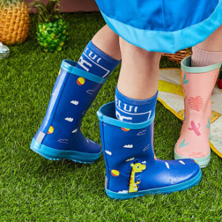 kocotree 儿童雨鞋男女童学生可爱防滑雨靴宝宝水鞋kq18311 蓝色 35码