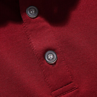 罗蒙(romon)polo衫男2019年夏季新款纯色翻领t恤男 9tx908114 酒红色