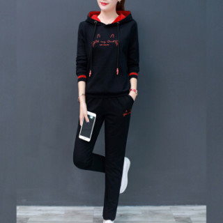 商品joy of joy 京东女装2019春夏新款连帽卫衣套装韩版休闲运动套装