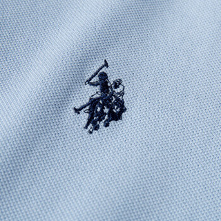 U.S. POLO ASSN. polo衫男士2019春夏新品多色纯棉潮流时尚短袖t恤1192101001 浅蓝色 L