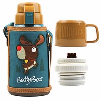 BeddyBear 杯具熊 儿童16不锈钢双盖两用保温杯 棕色 600ml