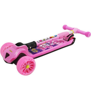 超级飞侠 sw-668-1 可折叠带闪光可调档儿童滑板车 粉色