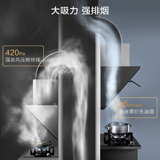 美的（Midea）侧吸油烟机 高压自清洗 自动开合 20立方+Q216B燃气灶 烟灶套装 J57+Q216B-T （天然气）
