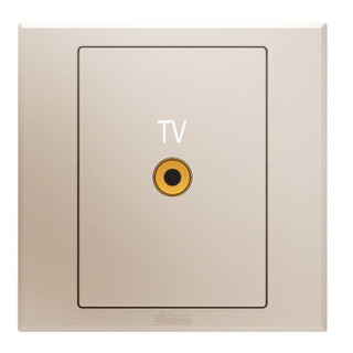 西蒙(SIMON) 开关插座面板 E3系列 一位电视插座 86型面板 香槟金色 305111-44