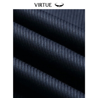 富绅Virtue 骑兵丝光斜纹免烫修身长袖男士法式衬衫 YCF40123015 卡尔顿藏青 39