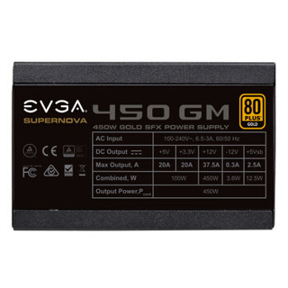 EVGA 额定450W GM电源(SFX小机身/80PLUS金牌/全模组/7年质保/9cmDBB风扇/ECO节能/全日系电容)