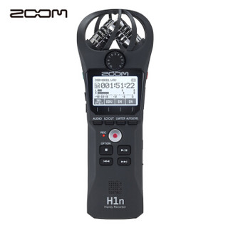 日本ZOOM H1n 黑色 数码录音笔/录音器 麦克风 专业降噪拍摄立体声便携录音设备 乐器学习商务采访 *2件