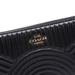 COACH 蔻驰 奢侈品 女士皮质长款钱包钱夹 38911 B4 BK 黑色