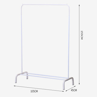 华恺之星 挂衣架 落地衣帽架金属单杠卧室内晾衣架子 YJ01白