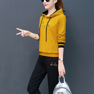 joy of joy 京东女装2019春夏新款连帽卫衣套装韩版休闲运动套装女