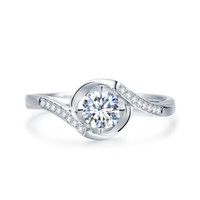 钻石小鸟 Zbird 18K金钻石戒指 13分求婚结婚女款 丝缠RDL43 11号