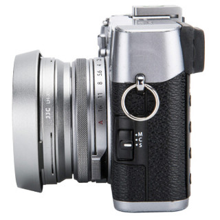 JJC 富士X100F遮光罩 附UV镜转接环Fujifilm X100T X100S X70微单相机镜头配件 可装49mm滤镜LH-X100 银色