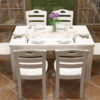 餐桌 实木餐桌椅组合套装 方桌 餐台餐厅家具 象牙白色 一桌四椅