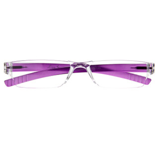 恋上（LianSan）老花镜 男无框树脂透明便携眼镜 女老光眼镜 2220 300度 紫色