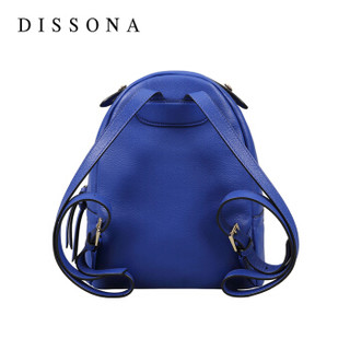 DISSONA 迪桑娜 新款简约时尚双肩女包纯色双肩包 8154AD3806N00 蓝色