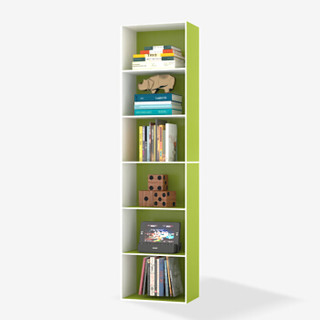 慧乐家 书柜书架 鲁比克L40六层组合柜子 层架储物柜收纳柜置物柜 绿白色 11306-2
