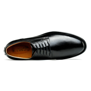 E-LONG 鄂龙 英伦鳄鱼纹商务正装男鞋低帮平跟系带婚鞋 黑色40码 F1403A65