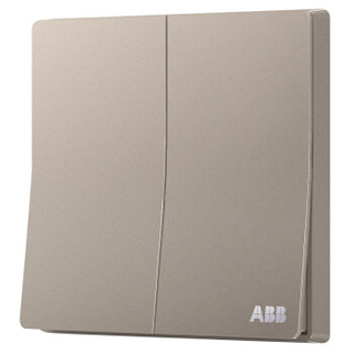 ABB 开关插座面板 二位单控双开单控开关 轩致系列 金色 AF122-PG