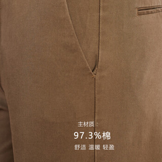 杉杉（FIRS）休闲裤男 纯色厚款微弹修身青年长裤 FTK38H013-3卡其 94