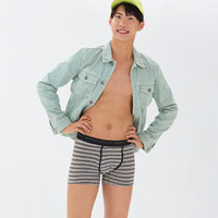 BODYWILD 男士内裤 舒适棉质 条纹中腰平角内裤 ZBN23LN3 咖绿色 175 (绿色、175、平角裤、棉质)