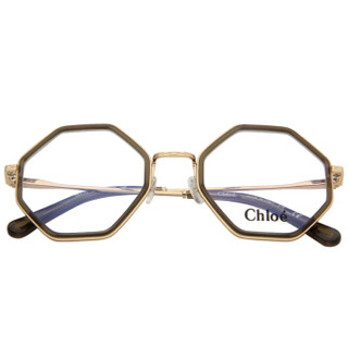 CHLOE 蔻依 女款多边形金绿色镜框金色镜腿光学眼镜架眼镜框CE2142 303 50mm