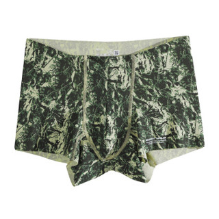 BODYWILD 男士内裤 AIRZ系列无痕印花平角内裤 ZBN23LT2 绿印花 170 (绿色、170、平角裤、莫代尔)