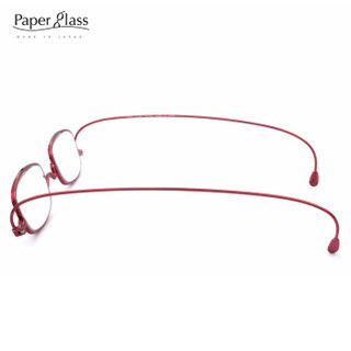 Paperglass纸镜老花镜女超薄高清树脂老光眼镜高端日本原装进口 方框S红色150度
