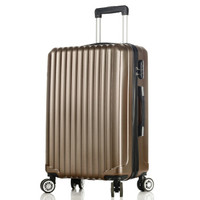 梵地亚（Vantiiear）拉杆箱万向轮耐磨抗摔行李箱24英寸男女大容量轻盈旅行箱 咖啡色