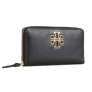 TORY BURCH 汤丽柏琦 奢侈品 TB女包 黑色牛皮长款钱包卡包 39059 001 黑色