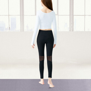 范迪慕 瑜伽服女套装新款女健身房运动套装健身服女紧身长裤子 FDM1801-白色-长袖九分裤两件套-XL