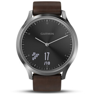 佳明（GARMIN）迪丽热巴同款 vivomove hr 雅典黑 心率运动健康智能通知指针隐藏式触摸屏智能手表 经典版L号