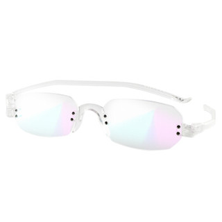 纳尼尼（NANNINI）时尚轻盈男女老花眼镜NF507防蓝光折叠便携老光镜防辐射商务无框老人眼镜 透明 200度