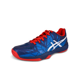 ASICS 亚瑟士 FASTBALL 3专业羽毛球鞋男鞋缓震耐磨防滑运动鞋 E712N-5001 蓝白红 42码