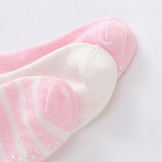 英氏婴儿袜子 男女童春秋针织婴幼儿宝宝袜子3双装 187A5857 粉+白色 15CM