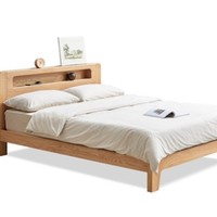 源氏木语 Y90B07 现代简约橡木低铺夜光床  1.2米床