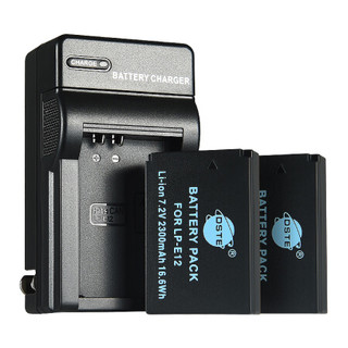 蒂森特（dste）佳能 EOS M10 M2 微单100D 相机 LP-E12 两电一充 电池套装