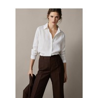 Massimo Dutti 05162512251 女士白色打底衬衫