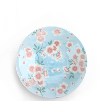 Mino Yaki 美浓烧 陶瓷碟子 创意樱花蓝色 8.5英寸 *2件